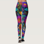Dicke extraotische Blume blüht stilvoll und schick Leggings (Rückseite)