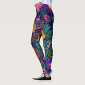 Dicke extraotische Blume blüht stilvoll und schick Leggings (Links)