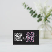 Dicke Eyelashes Salon Nails Unas QR Code Rosa Schw Visitenkarte (Stehend Vorderseite)