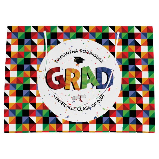 Dicke Farbe Muster Grad Große Geschenktüte (Vorderseite)