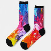 Dicke Farbe Textur Look - farbenfrohe Illusion Socken (Linkes Detail)