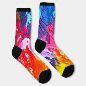 Dicke Farbe Textur Look - farbenfrohe Illusion Socken (Rechts)