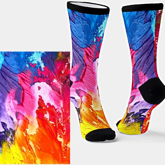 Dicke Farbe Textur Look - farbenfrohe Illusion Socken