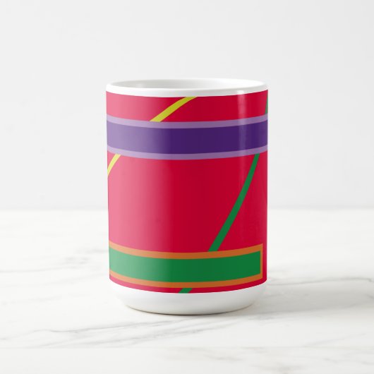 Dicke Farben Geometrische digitale Kunst Kaffeetasse (Mittel)
