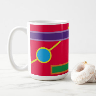 Dicke Farben Geometrische digitale Kunst Kaffeetasse