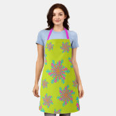 Dicke, farbenfrohe Schneeflocken Moderne Weihnacht Schürze (Getragen)