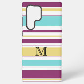 Dicke farbige Streifenmuster Monogramm-Gehäuse Samsung Galaxy Hülle (Rückseite)