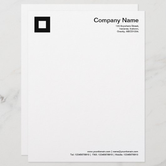 Dicke Fläche: Schwarz Briefbogen (Vorne/Hinten)