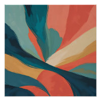 Dicke Flow - Abstrakter Pinselstrich Kunst in Aqua