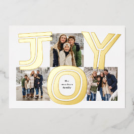 Dicke Freude drei Foto Moderne Weihnachten Folien Feiertagskarte