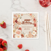 Dicke, fruchtige Kupferröte Bordeaux 100. Geburtst Serviette (Beispiel)