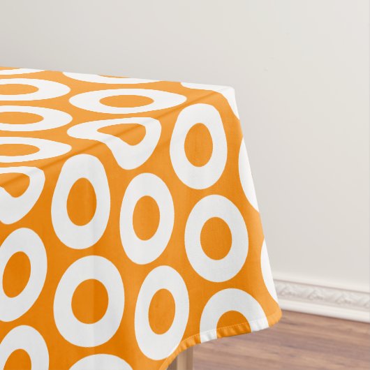 Dicke Fun Bright Orange White Geometric Muster Tischdecke (Beispiel)