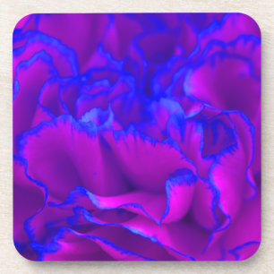 Dicke Fuschia Pink und Blue Carnation Blume Getränkeuntersetzer