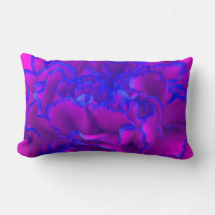 Dicke Fuschia Pink und Blue Carnation Blume Lendenkissen