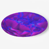 Dicke Fuschia Pink und Blue Carnation Blume Pappteller (Schrägansicht)