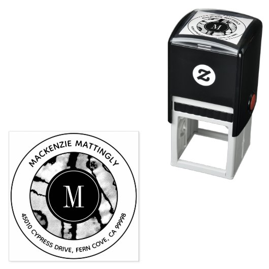 Dicke Gefärbte Krawatte Agate Texture Monogram Adr Permastempel (Beispiel)