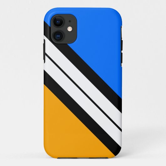 Dicke, gelb, Schwarz-weiße, schlanke Streifen Case-Mate iPhone Hülle (Rückseite)