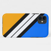 Dicke, gelb, Schwarz-weiße, schlanke Streifen Case-Mate iPhone Hülle (Rückseite (Horizontal))