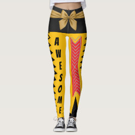 Dicke, gelb und Abstrakte goldene Bogen Leggings