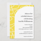 Dicke gelbe Abstrakte Moderne Linie Brautparty Einladung (Vorderseite)