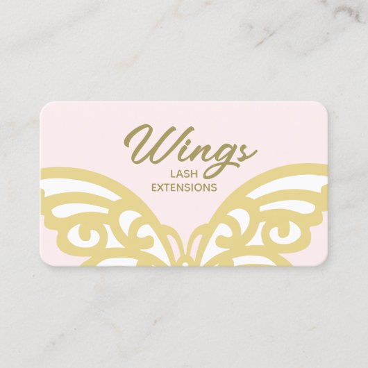 Dicke gelbe Goldschmetterling Rosa Moderne Schönhe Visitenkarte (Vorderseite)