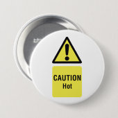 Dicke gelbe Vorsicht Hot Sign Safety Button (Vorne & Hinten)