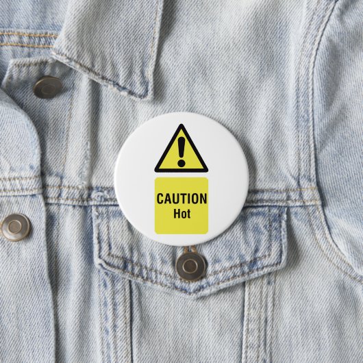 Dicke gelbe Vorsicht Hot Sign Safety Button (Beispiel)