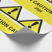 Dicke gelbe Vorsicht Hot Sign Safety Geschenkpapier
