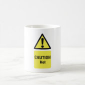 Dicke gelbe Vorsicht Hot Sign Safety Kaffeetasse (Mittel)