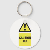 Dicke gelbe Vorsicht Hot Sign Safety Schlüsselanhänger (Rückseite)