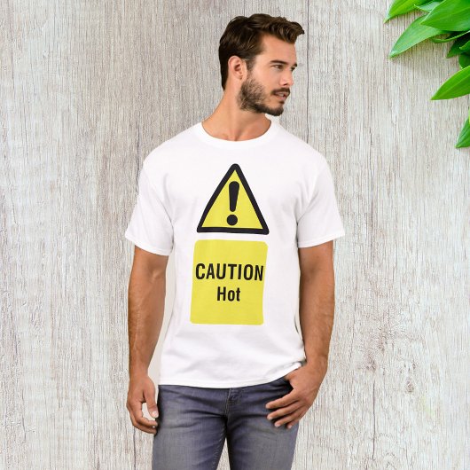 Dicke gelbe Vorsicht Hot Sign Safety T-Shirt