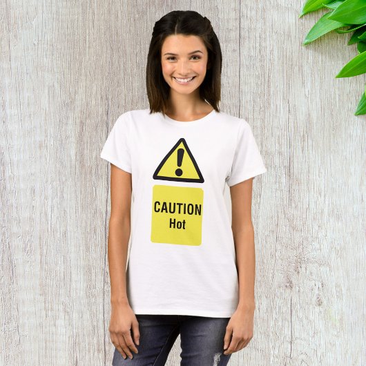 Dicke gelbe Vorsicht Hot Sign Safety T-Shirt