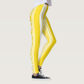 Dicke gelbe weiße Liege gestreift sportlich Leggings (Rechts)