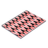 Dicke geometrisch schwarz rosa Muster Notizblock (Linke Seite)