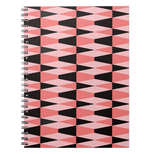Dicke geometrisch schwarz rosa Muster Notizblock (Vorderseite)