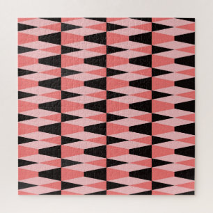 Dicke geometrisch schwarz rosa Muster Puzzle