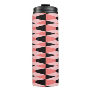 Dicke geometrisch schwarz rosa Muster Thermosbecher