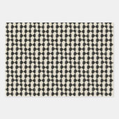 Dicke geometrische Abstrakte Muster - Schwarz & Cr Geschenkpapier Set (Vorderseite 2)
