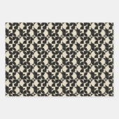 Dicke geometrische Abstrakte Muster - Schwarz & Cr Geschenkpapier Set (Vorderseite)