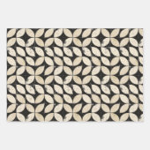 Dicke geometrische Abstrakte Muster - Schwarz & Cr Geschenkpapier Set (Vorderseite 2)