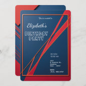 Dicke geometrische Abstrakte Personalisierte Gebur Einladung (Vorne/Hinten)