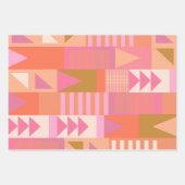 Dicke geometrische Muster in Rosa und Orange Geschenkpapier Set (Vorderseite 2)