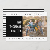 Dicke geometrische Neujahrskarte | Schwarz Feiertagskarte (Vorne/Hinten)