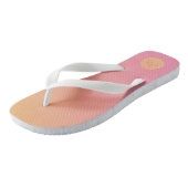 Dicke glänzende Monogramm rosa gelbe Sommer Badesandalen (Schrägansicht)