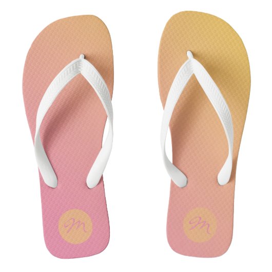 Dicke glänzende Monogramm rosa gelbe Sommer Badesandalen (Fußbett)