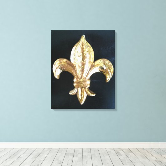 Dicke Gold-Lilie auf schwarz Leinwanddruck (Insitu (Holzboden))