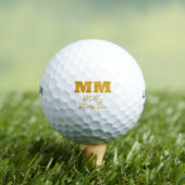 Dicke Goldkalligraphie Monogramm und Name Golfball (Insitu T-Shirt)