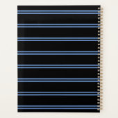 Dicke Goldmonogramm, Name, blaue Linien auf schwar Planer (Rückseite)