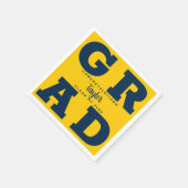 Dicke GRAD Blau auf gelbem Abschluss Serviette (Ecke)