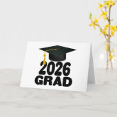 Dicke Grad Cap-Klasse des Abschlusses 2026 Karte (Gelbe Blume)